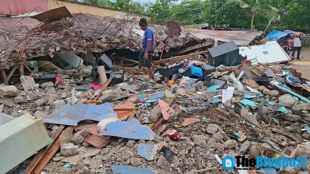Collapsed structures following the earthquake in Cebu Philippines