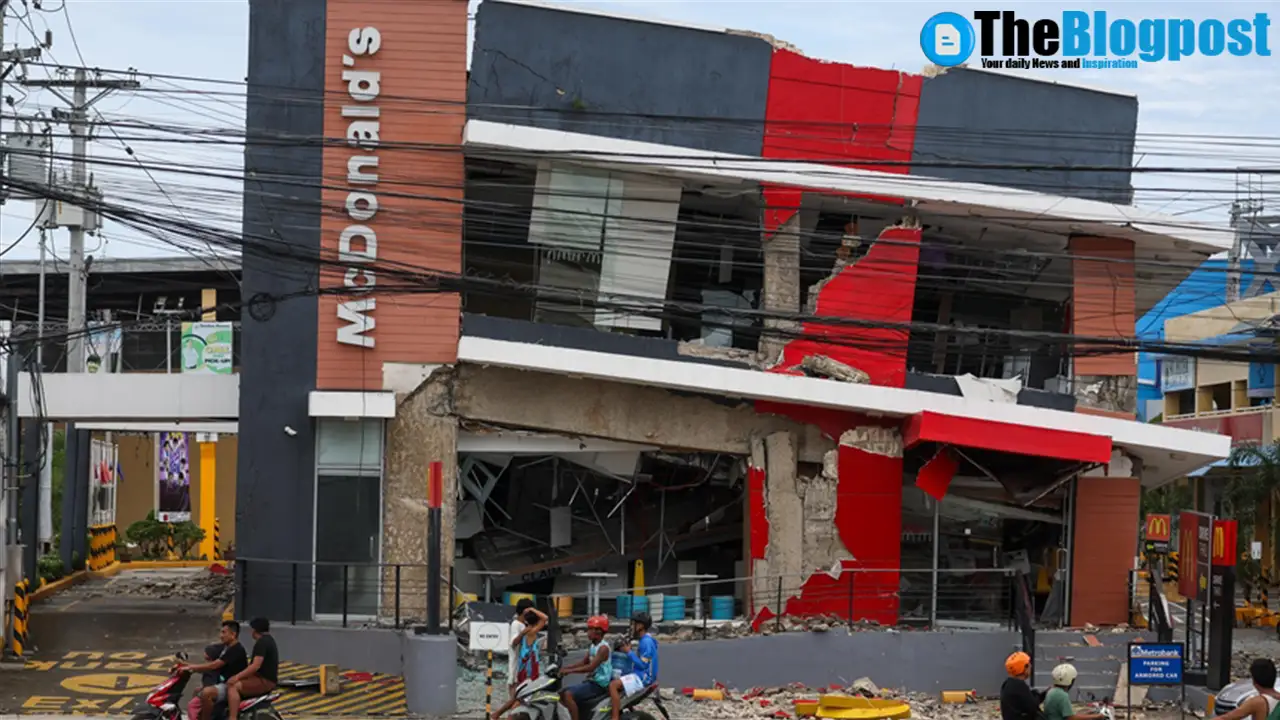 McDonald’s building damaged after powerful earthquake in Cebu Philippines 2025